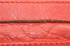 Authentic BALENCIAGA Classic Clip M Clutch Bag Purse Leather 273022 Orange 4724E