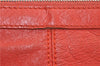 Authentic BALENCIAGA Classic Clip M Clutch Bag Purse Leather 273022 Orange 4724E