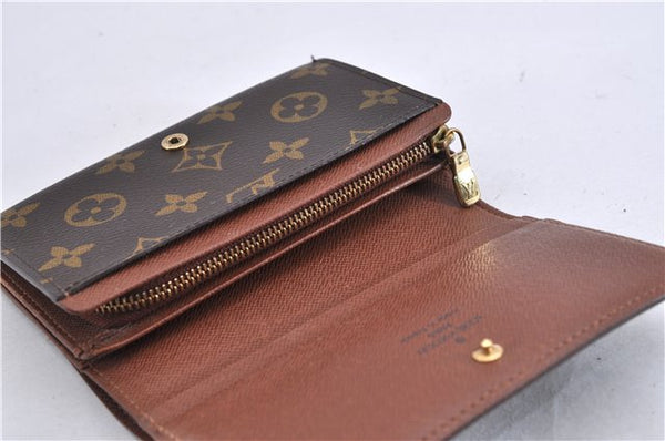 Auth Louis Vuitton Monogram Porte Monnaie Billets Tresor Wallet M61730 LV 4725F