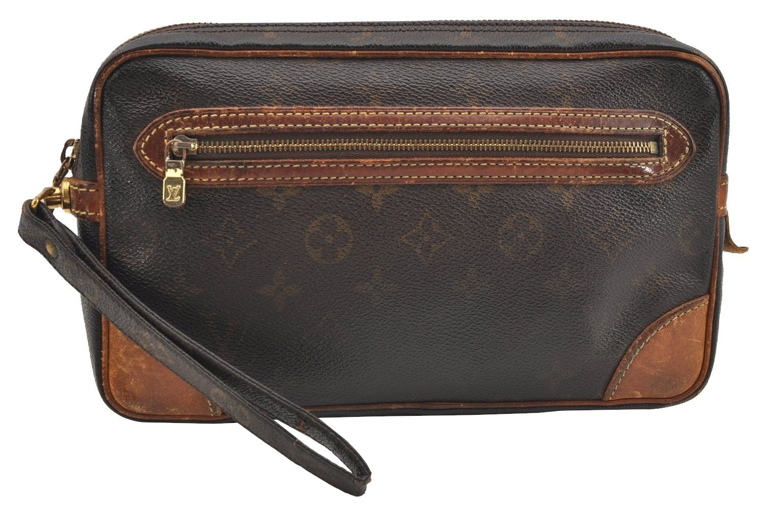 Authentic Louis Vuitton Monogram Marly Dragonne GM M51825 Clutch Bag Junk 4726I