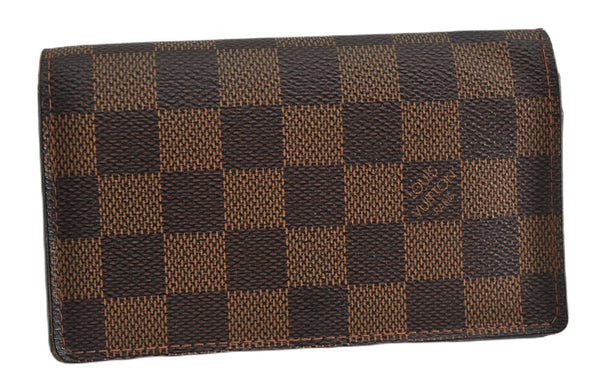 Authentic Louis Vuitton Damier Porte Monnaie Billets Tresor N61730 Wallet 4727F