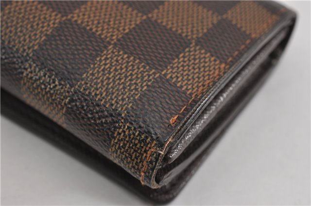 Authentic Louis Vuitton Damier Porte Monnaie Billets Tresor N61730 Wallet 4727F