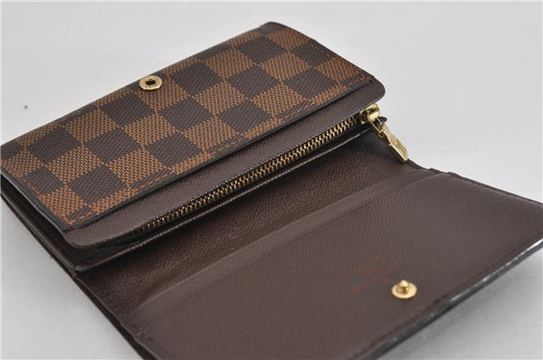 Authentic Louis Vuitton Damier Porte Monnaie Billets Tresor N61730 Wallet 4727F