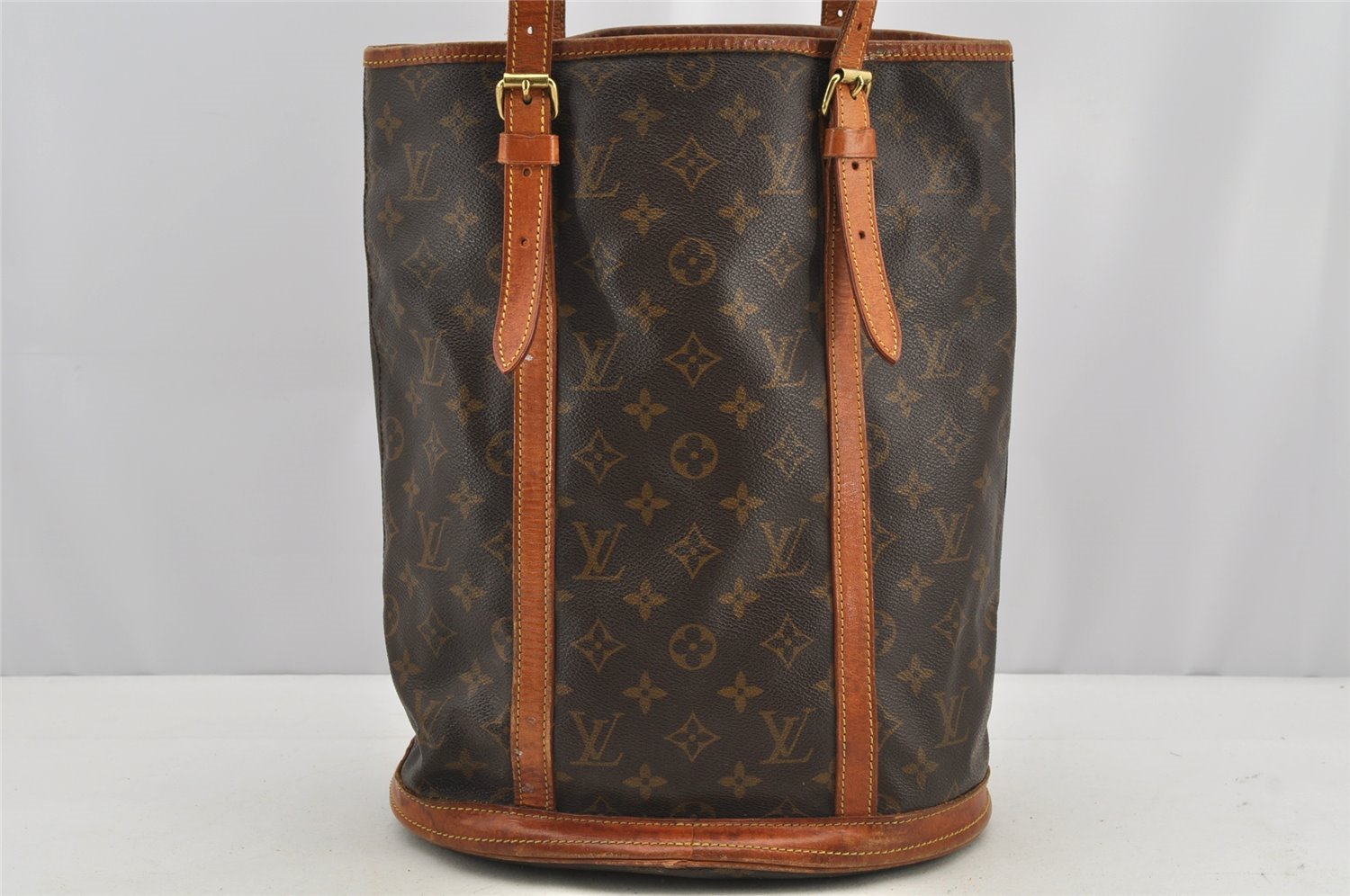 Authentic Louis Vuitton Monogram Bucket GM Shoulder Tote Bag M42236 Junk 4727I