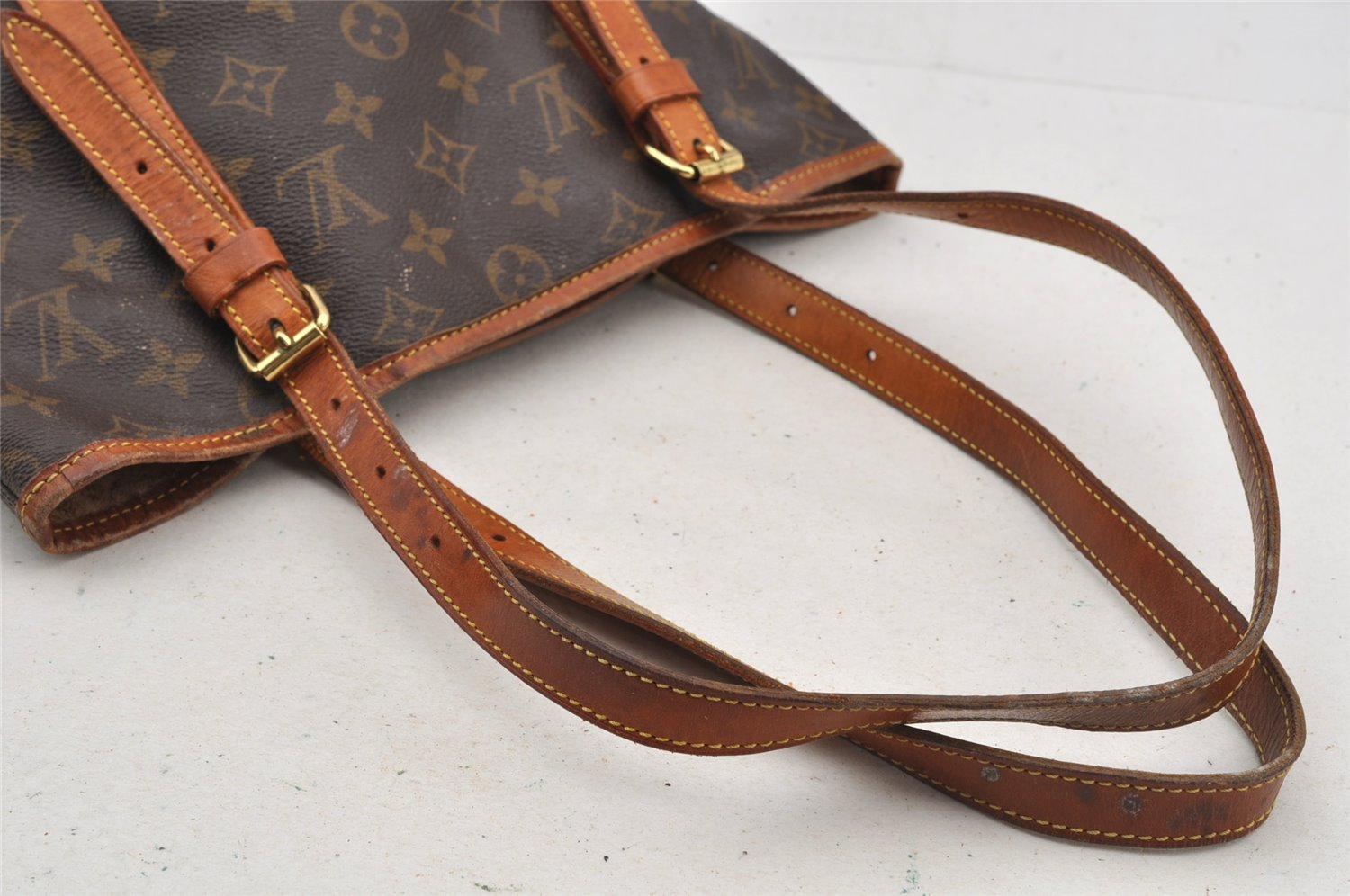 Authentic Louis Vuitton Monogram Bucket GM Shoulder Tote Bag M42236 Junk 4727I