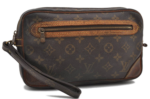 Auth Louis Vuitton Monogram Marly Dragonne GM Clutch Hand Bag M51825 LV 4728D