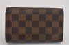 Authentic Louis Vuitton Damier Porte Monnaie Billets Tresor N61736 Wallet 4728F