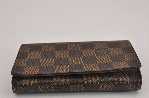 Authentic Louis Vuitton Damier Porte Monnaie Billets Tresor N61736 Wallet 4728F