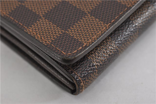 Authentic Louis Vuitton Damier Porte Monnaie Billets Tresor N61736 Wallet 4728F