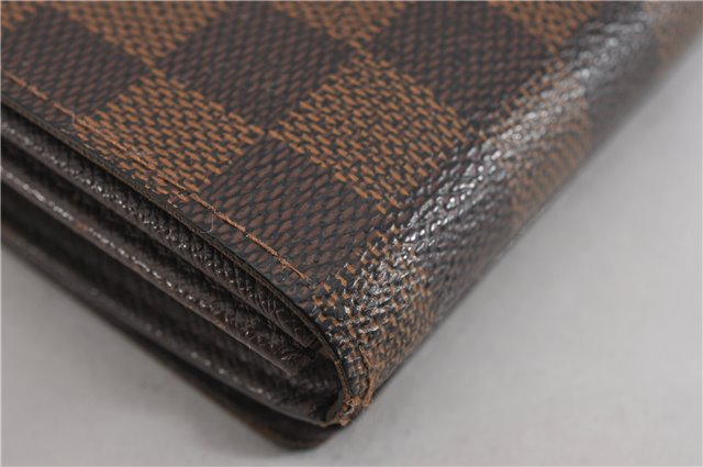 Authentic Louis Vuitton Damier Porte Monnaie Billets Tresor N61736 Wallet 4728F