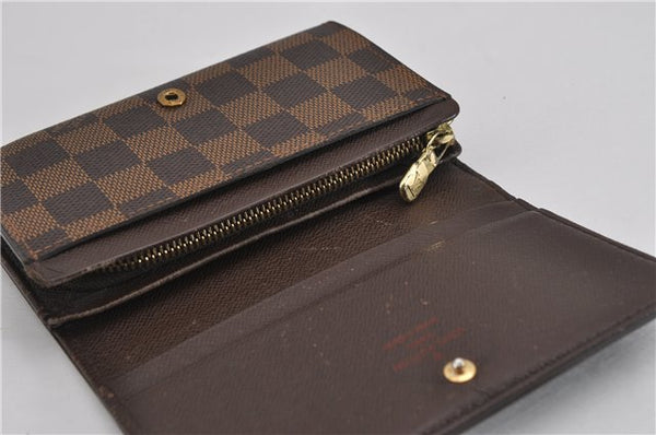 Authentic Louis Vuitton Damier Porte Monnaie Billets Tresor N61736 Wallet 4728F