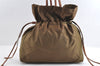 Authentic PRADA Nylon Tessuto Leather Shoulder Drawstring Bag Khaki Green 4728I