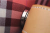 Authentic BURBERRY BLUE LABEL Check Hand Bag Nylon Leather Pink 4729E