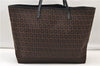 Authentic FENDI Zucchino Shoulder Tote Bag Canvas Leather Brown 4732E