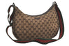 Auth GUCCI Web Sherry Line Shoulder Bag GG Canvas Leather 122790 Brown 4732I