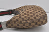 Auth GUCCI Web Sherry Line Shoulder Bag GG Canvas Leather 122790 Brown 4732I