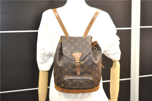Authentic Louis Vuitton Monogram Montsouris MM Backpack M51136 LV 4734D