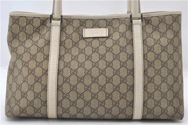 Authentic GUCCI Vintage Shoulder Hand Tote Bag GG PVC Leather 114595 Brown 4734E