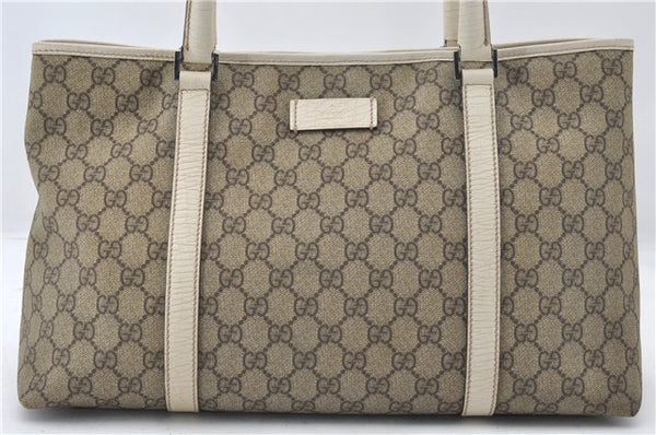 Authentic GUCCI Vintage Shoulder Hand Tote Bag GG PVC Leather 114595 Brown 4734E