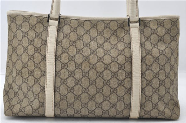 Authentic GUCCI Vintage Shoulder Hand Tote Bag GG PVC Leather 114595 Brown 4734E