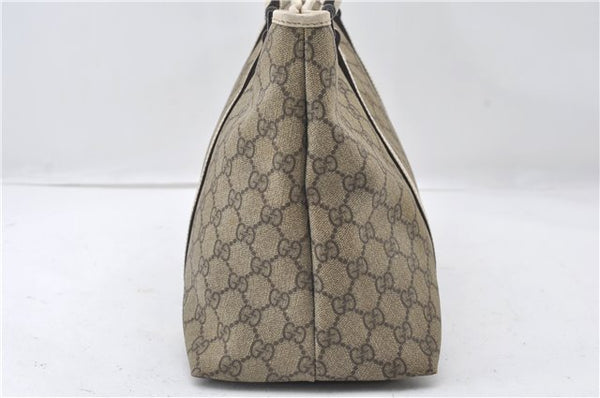 Authentic GUCCI Vintage Shoulder Hand Tote Bag GG PVC Leather 114595 Brown 4734E