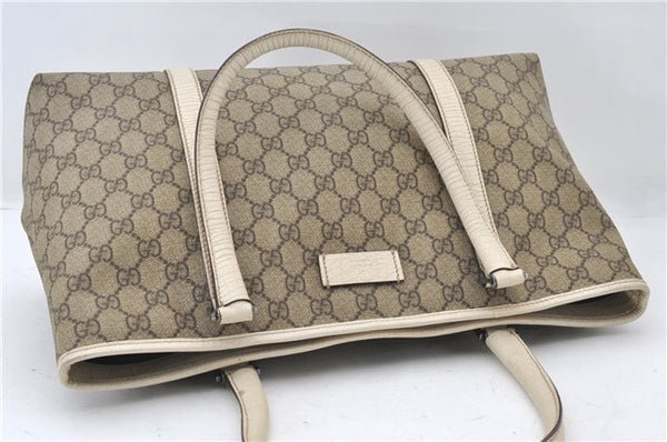 Authentic GUCCI Vintage Shoulder Hand Tote Bag GG PVC Leather 114595 Brown 4734E