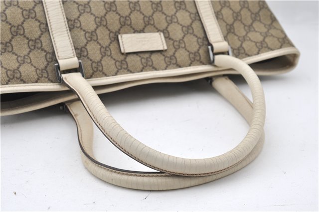 Authentic GUCCI Vintage Shoulder Hand Tote Bag GG PVC Leather 114595 Brown 4734E