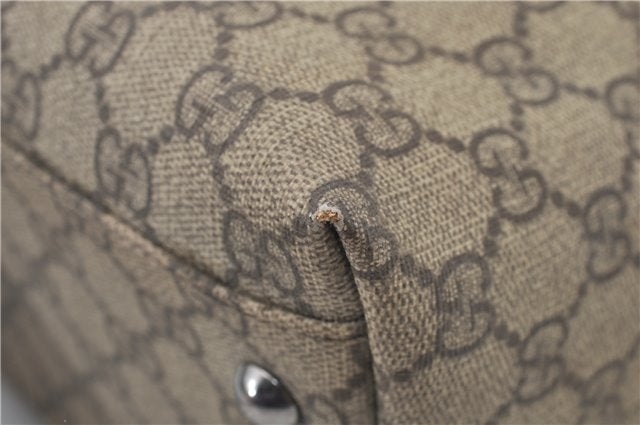 Authentic GUCCI Vintage Shoulder Hand Tote Bag GG PVC Leather 114595 Brown 4734E