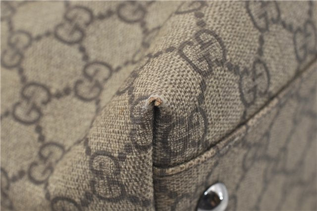 Authentic GUCCI Vintage Shoulder Hand Tote Bag GG PVC Leather 114595 Brown 4734E