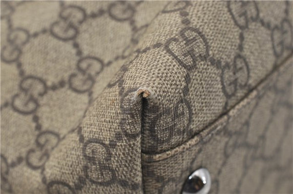 Authentic GUCCI Vintage Shoulder Hand Tote Bag GG PVC Leather 114595 Brown 4734E