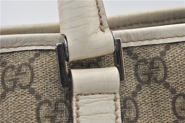 Authentic GUCCI Vintage Shoulder Hand Tote Bag GG PVC Leather 114595 Brown 4734E