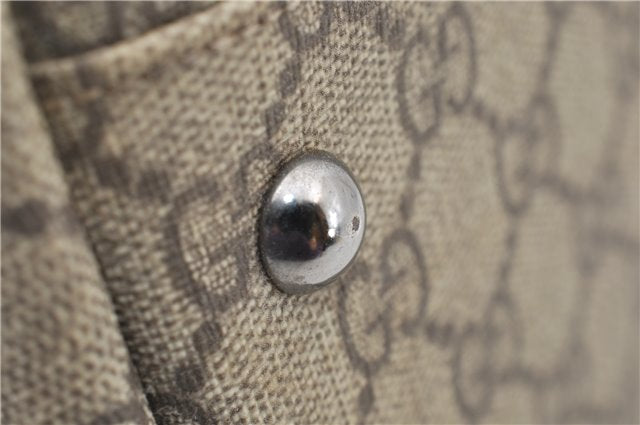 Authentic GUCCI Vintage Shoulder Hand Tote Bag GG PVC Leather 114595 Brown 4734E