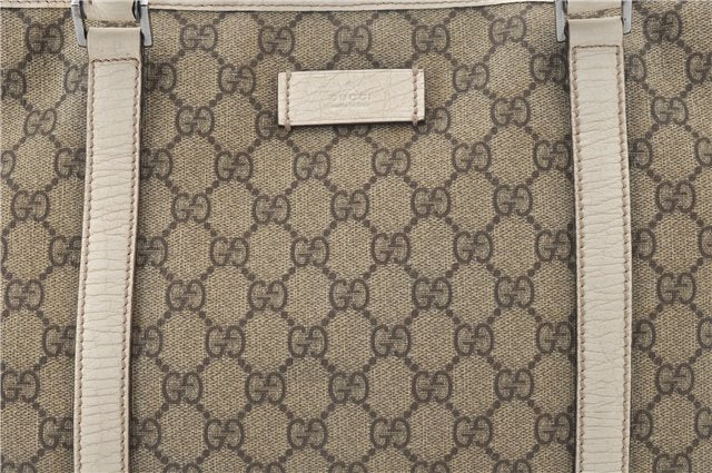 Authentic GUCCI Vintage Shoulder Hand Tote Bag GG PVC Leather 114595 Brown 4734E