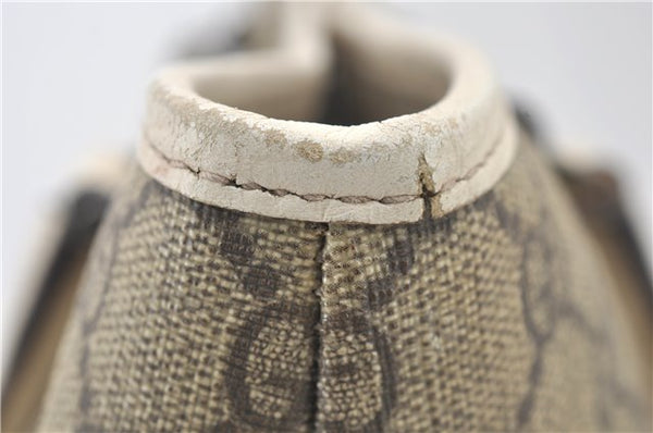 Authentic GUCCI Vintage Shoulder Hand Tote Bag GG PVC Leather 114595 Brown 4734E