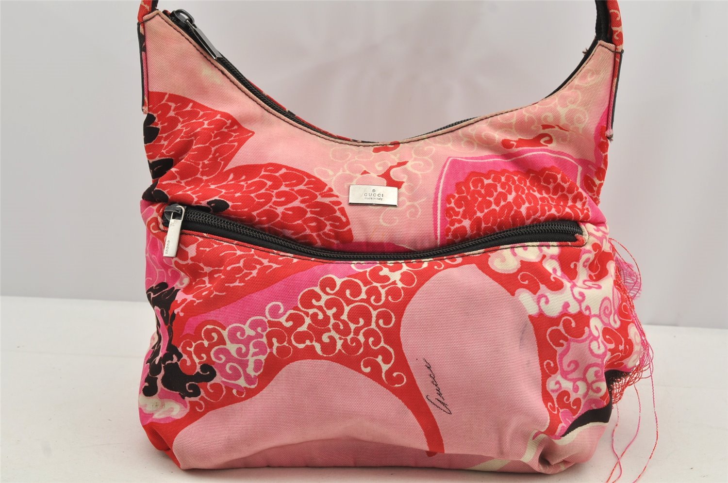 Authentic GUCCI Shoulder Hand Bag Purse Nylon Leather Pink 4734I