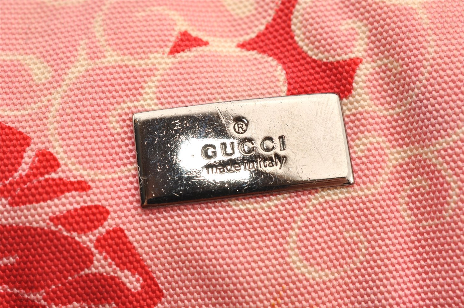 Authentic GUCCI Shoulder Hand Bag Purse Nylon Leather Pink 4734I