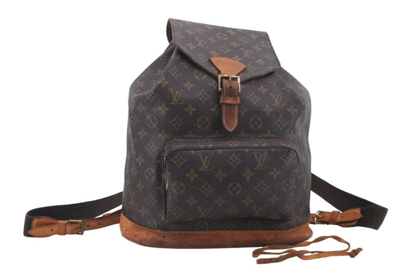 Authentic Louis Vuitton Monogram Montsouris GM Backpack M51135 LV 4735D