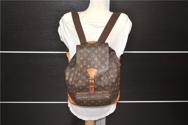 Authentic Louis Vuitton Monogram Montsouris GM Backpack M51135 LV 4735D