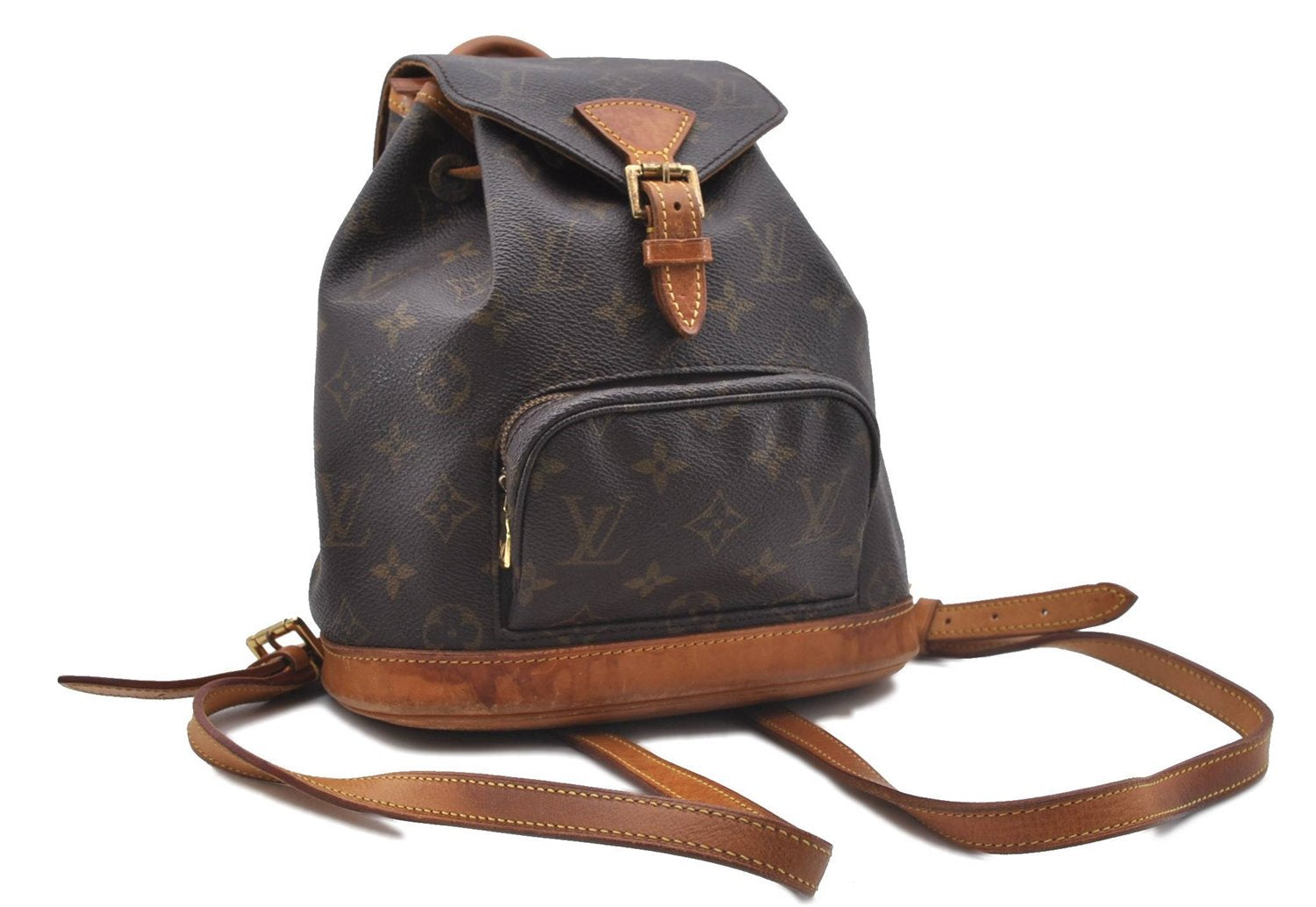 Authentic Louis Vuitton Monogram Montsouris PM Backpack M51137 LV 4736D