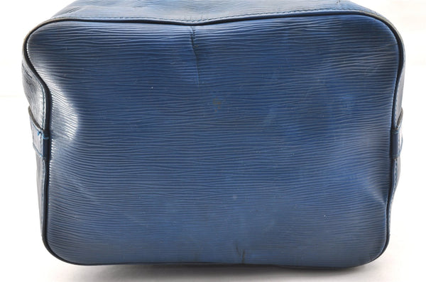Authentic Louis Vuitton Epi Petit Noe Shoulder Drawstring Bag M44105 Blue 4736I