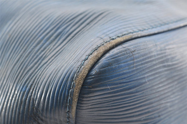 Authentic Louis Vuitton Epi Petit Noe Shoulder Drawstring Bag M44105 Blue 4736I