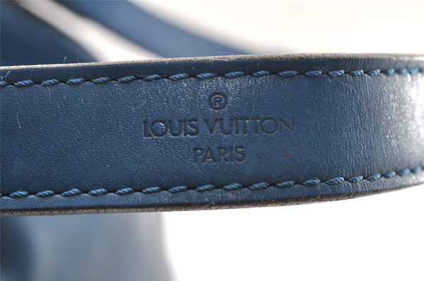 Authentic Louis Vuitton Epi Petit Noe Shoulder Drawstring Bag M44105 Blue 4736I