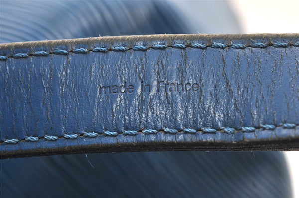 Authentic Louis Vuitton Epi Petit Noe Shoulder Drawstring Bag M44105 Blue 4736I