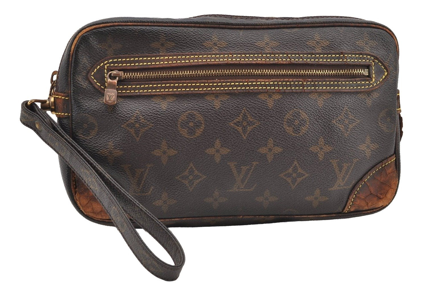 Authentic Louis Vuitton Monogram Marly Dragonne GM M51825 Clutch Hand Bag 4737I