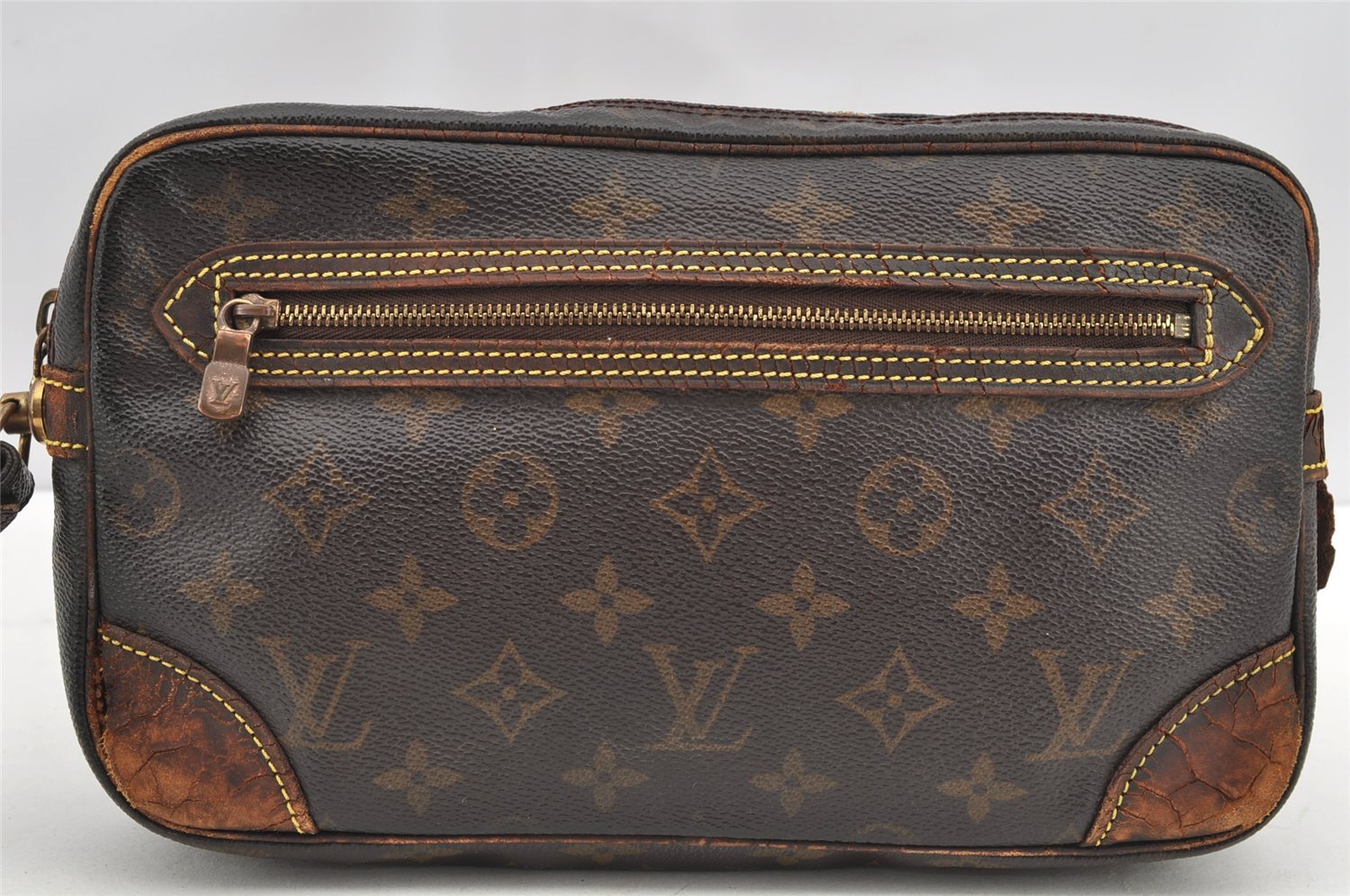 Authentic Louis Vuitton Monogram Marly Dragonne GM M51825 Clutch Hand Bag 4737I