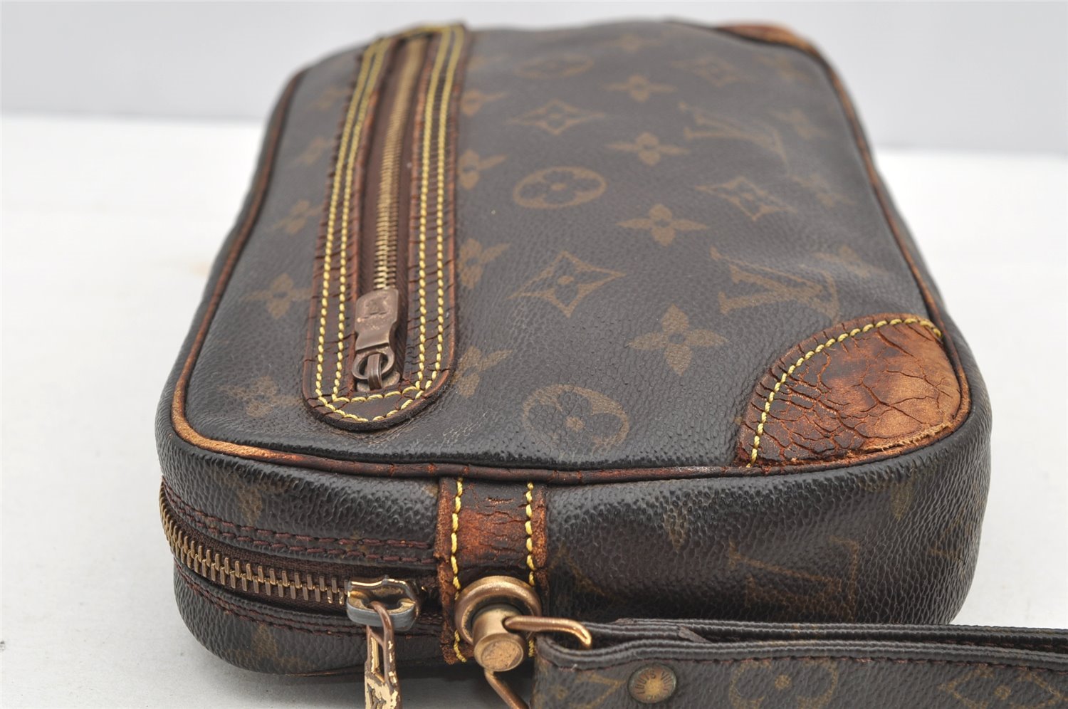 Authentic Louis Vuitton Monogram Marly Dragonne GM M51825 Clutch Hand Bag 4737I