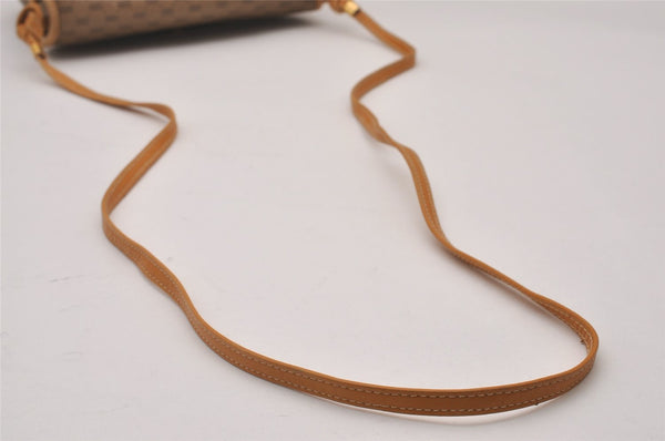 Authentic GUCCI Micro GG PVC Leather Shoulder Cross Body Bag Purse Brown 4738I