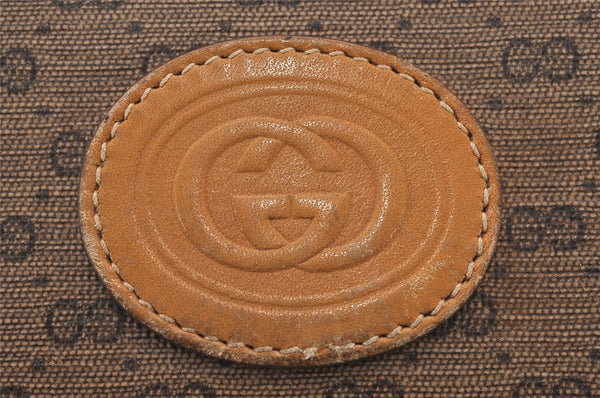 Authentic GUCCI Micro GG PVC Leather Shoulder Cross Body Bag Purse Brown 4738I