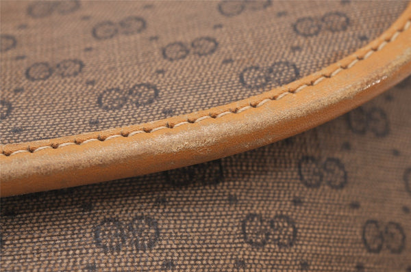 Authentic GUCCI Micro GG PVC Leather Shoulder Cross Body Bag Purse Brown 4738I