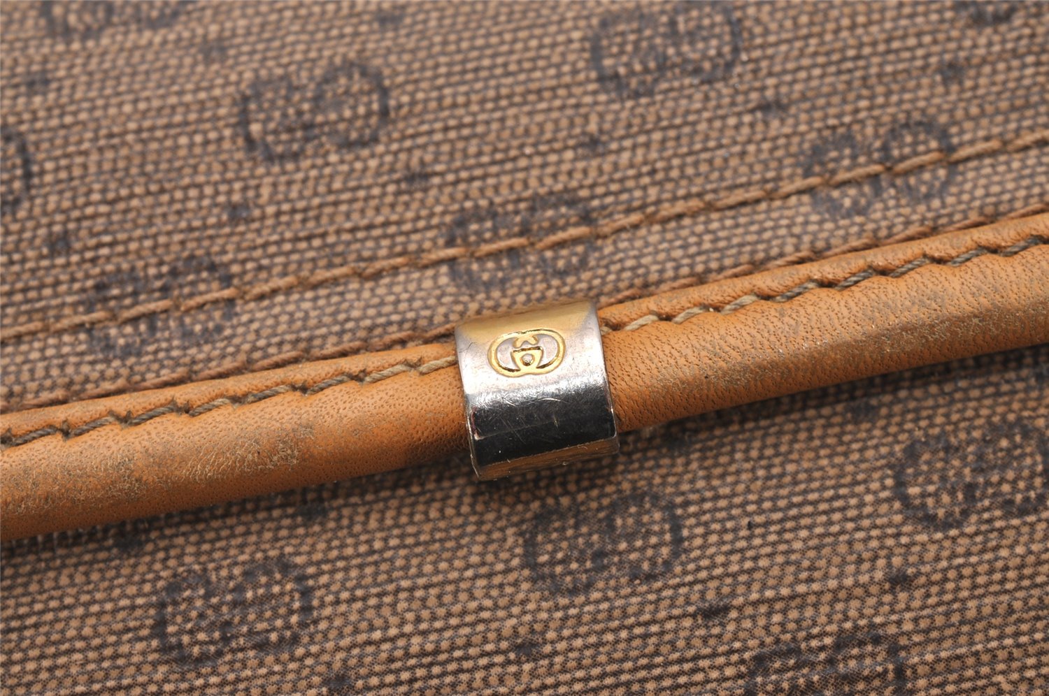 Authentic GUCCI Micro GG PVC Leather Shoulder Cross Body Bag Purse Brown 4738I